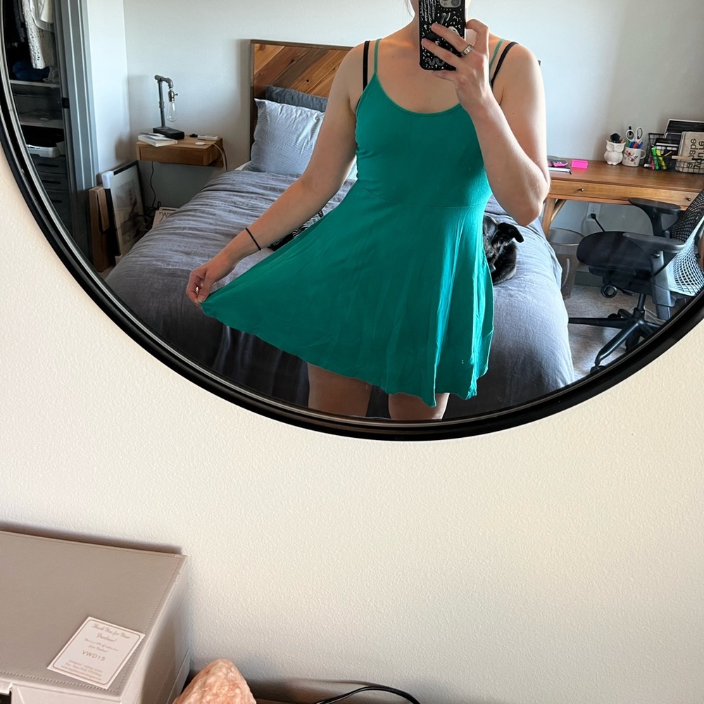 Green-blue Lush Fit & flare mini dress